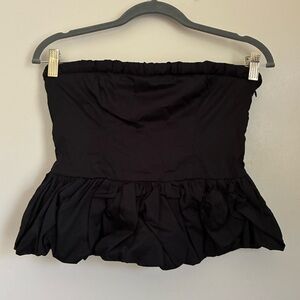Meshki 100% Cotton Black Peplum Tube Top